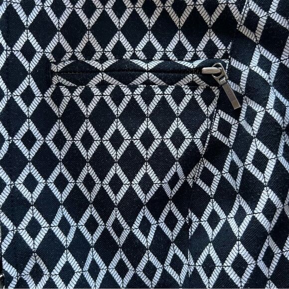 Chicos Jacket Womens Size 1 (US M/8) Black White Print Lined Full Zip Pockets - Picture 6 of 14
